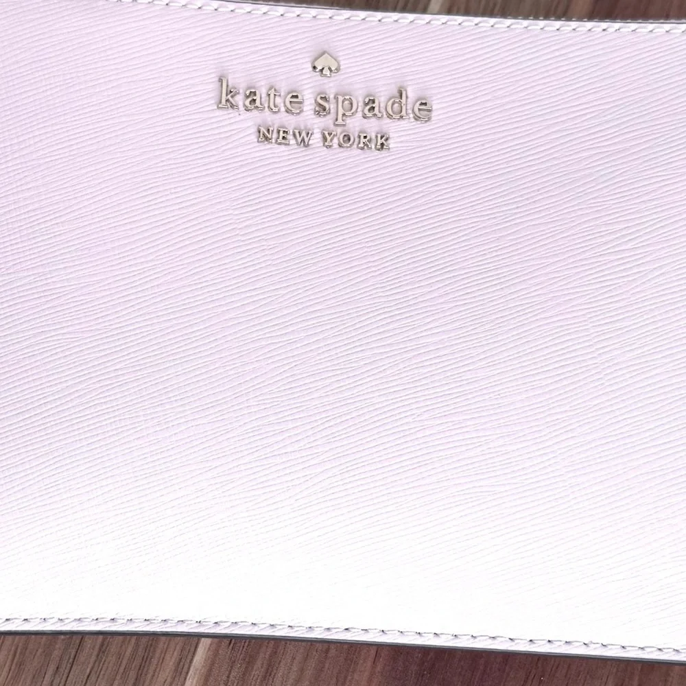 Kate Spade ♠️ NWOT GENUINE blush Pink soldout color Wristlet,gold pin mount logo